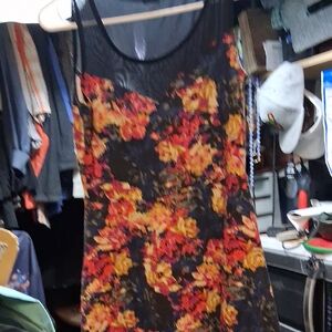 Floral Black and Red Women's Top